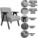 Ver imagem 4 de Kit 2 Poltronas para Sala e Escritório Decorativas Oceania Veludo Bege