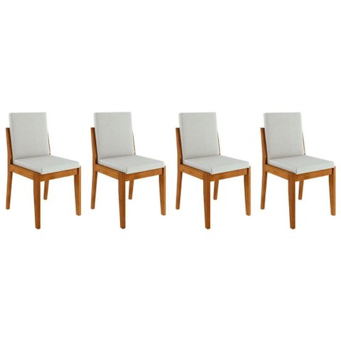 Cadeira Sala de Jantar Lady Kit 4 Uni Natural - Nesher