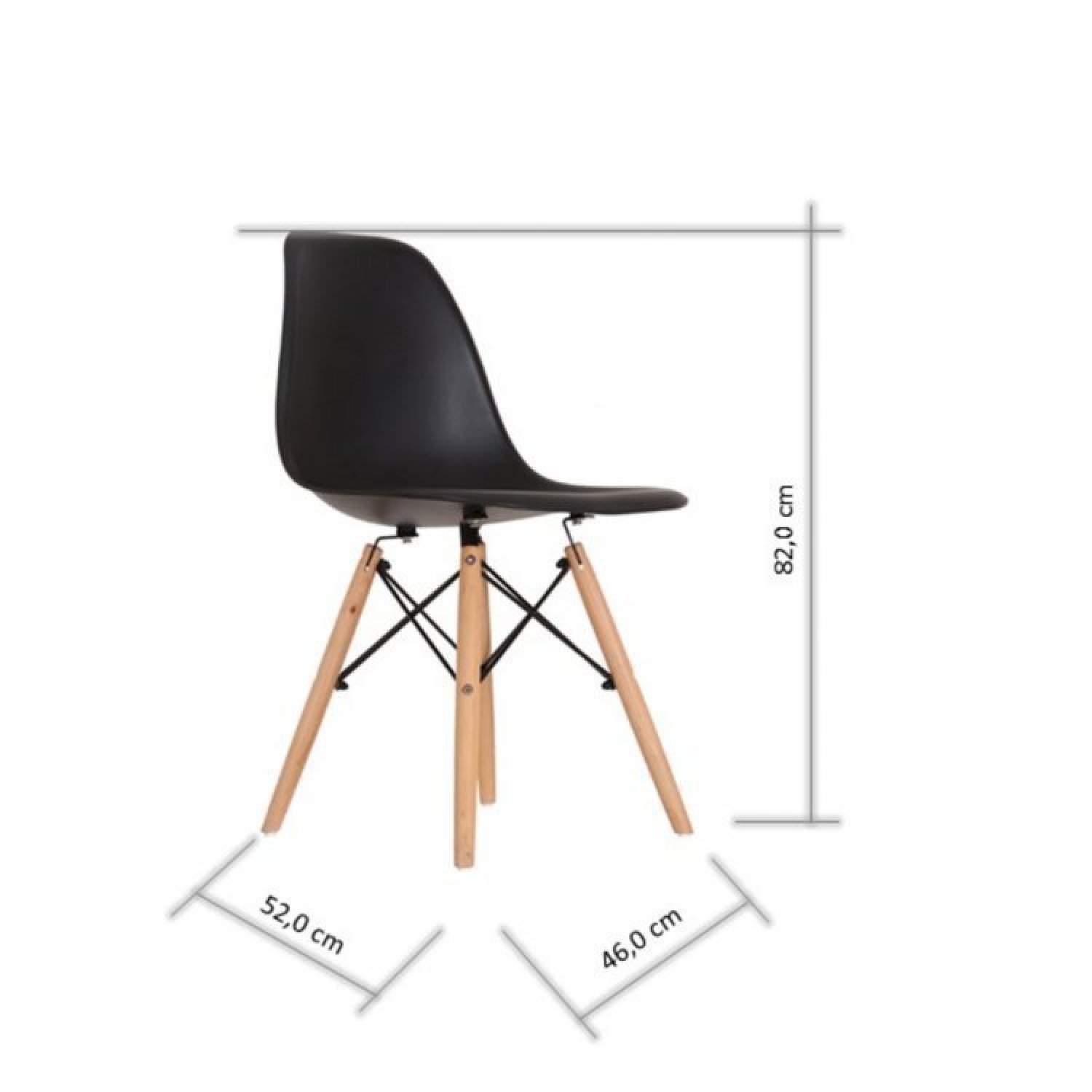 Conjunto Mesa com 4 Cadeiras Eames Pp Espresso Móveis - 5
