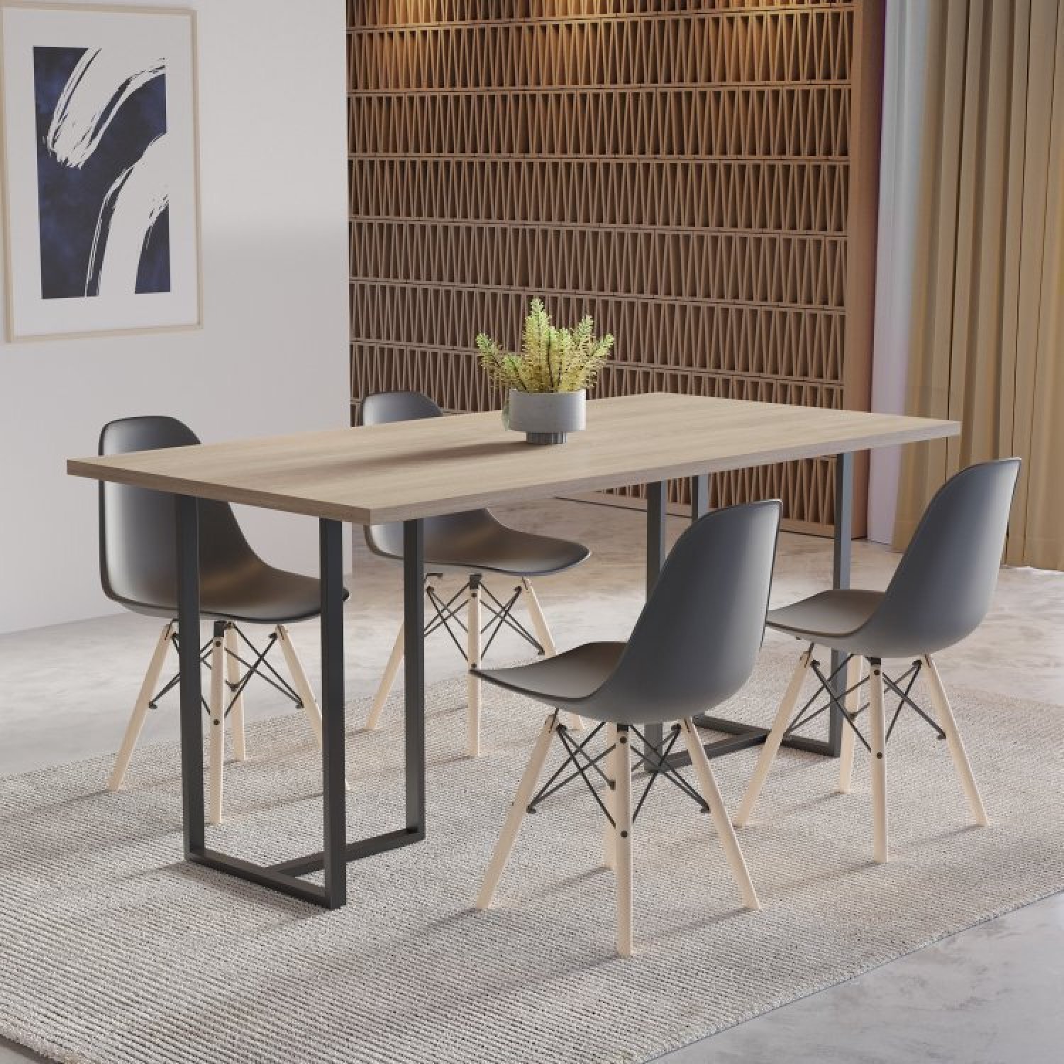 Conjunto Mesa com 4 Cadeiras Eames Pp Espresso Móveis - 1