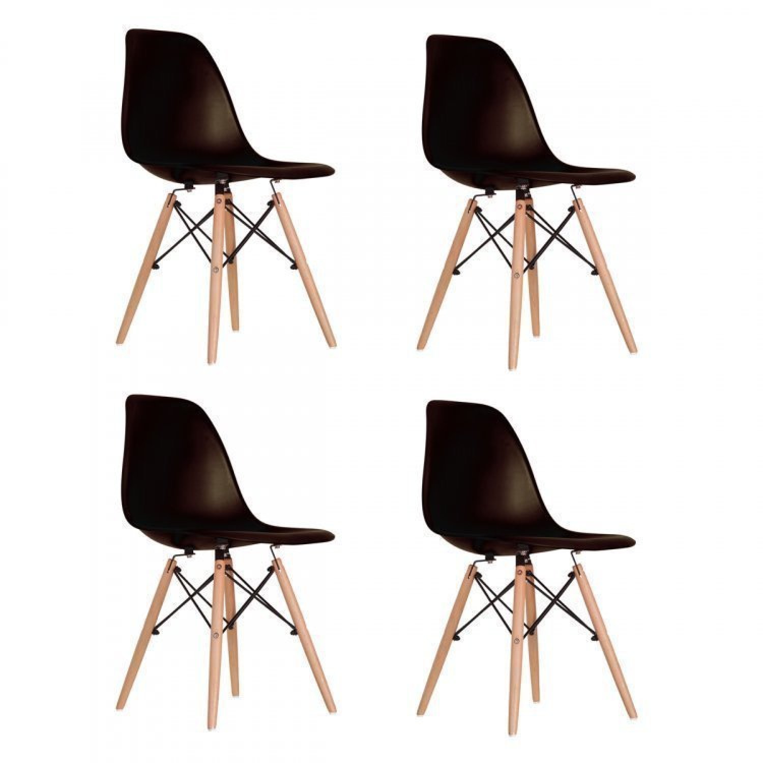Conjunto Mesa com 4 Cadeiras Eames Pp Espresso Móveis - 3