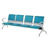 Cadeira Longarina Cromada 4 Lugares com Estofado - Azul - 2