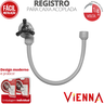 Registro 1/4 de Volta para Caixa Acoplada Comp. 40cm Linha Vienna Cor Branco e Cromado Durín - 2
