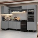 Ver imagem 1 de Armário de Cozinha Completa de Canto 385cm Nice Madesa 04 Cinza