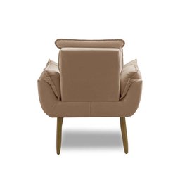 Kit 2 Poltronas para Sala Decorativa Opala Pés Madeira Suede Capuccino Império Decor - 6