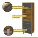 Ver imagem 6 de Cozinha Completa 100% Mdf 9 Peças Nesher Baronesa Marrom Grafite