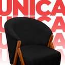Ver imagem 6 de Kit 2 Poltrona Sala Yumi Veludo Cinza Pés Madeira Maciça Castanho