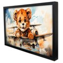 Ver imagem 1 de Quadro Decorativo Ursinho em Moldura Caixa Tacolado Moldura Caixa Alta 4,5cm Preta sem Vidro 80 X 12