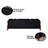 Recamier Baú Retro Pés Madeira Casal Roma 150cm Sapateira Cor Preto - 5