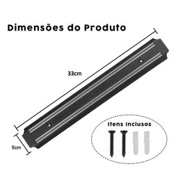 Barra Magnetica Facas Porta Ferramenta Faqueiro 33cm - 3