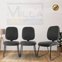 Ver imagem 3 de Cadeira Escritório Interlocutor Fixa Estofada Anatômica Base Sky