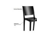 Ver imagem 7 de Cadeira Jantar Hydra Plus Kit C/ 8 Cadeiras Polipropileno Preto Kappesberg