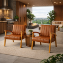 Ver imagem 1 de Kit 2 Poltronas Haley Moderna Decorativa Estofada Corino Sala Estar Quarto Escritório Recepção:caram