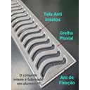 Ver imagem 4 de Grelha Pluvial 15x50 Elite com Suporte e Aro de Fixação - Alumínio Escovado - Znubi Grelhas & Cia