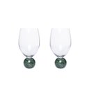 Ver imagem 1 de Jogo 2 Taças para Vinho de Cristal e Mármore Verde 520ml 23113 Mart