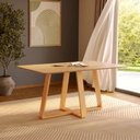 Ver imagem 1 de Mesa de Jantar Retangular 1,60 m 6 Lugares Moderna Base em X 100% MDF Dalla Costa Cor:Carvalho Rosé