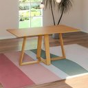 Ver imagem 4 de Mesa de Jantar Retangular 1,60 m 6 Lugares Moderna Base em X 100% MDF Dalla Costa Cor:Carvalho Rosé