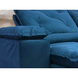 Sofá 5 Lugares Retrátil e Reclinável 2,70 Metros Alpoim Estofados Azul 206 Athenas - 7