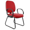 Ver imagem 1 de Cadeira Escritório Interlocutor Fixa Estofada Anatômica Sky com Braço Corsa Vermelho