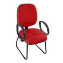 Ver imagem 6 de Cadeira Escritório Interlocutor Fixa Estofada Anatômica Sky com Braço Corsa Vermelho