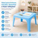 Ver imagem 2 de Mesa Infantil Azul Mesinha Multiuso Escolar Empilhavel Casa Quarto Estudos Kids Meninos