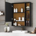 Ver imagem 4 de Armário Banheiro Espelho Exclusivo 1 Porta Selene Preto La Móveis