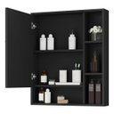 Ver imagem 3 de Armário Banheiro Espelho Exclusivo 1 Porta Selene Preto La Móveis