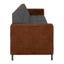 Ver imagem 5 de Sofá Living Decorativo Houston 2 Lugares 180cm Pés em Metal Veludo/ Pu Grafite/ Marrom G33 - Gran Be