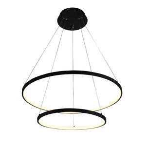 Pendente 2 Anéis Preto Fosco Led 45W 3000K Bivolt