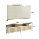 Ver imagem 3 de Rack com Painel 220cm Porta Sextava e Pés em Metal 100% Mdf Cor:louro e Luna com Dourado