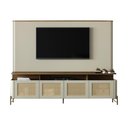 Ver imagem 2 de Rack com Painel 220cm Porta Sextava e Pés em Metal 100% Mdf Cor:louro e Luna com Dourado