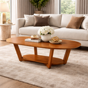 Ver imagem 1 de Mesa de Centro Sala de Estar Mdf Rustica Elegance Oval Novas:nature