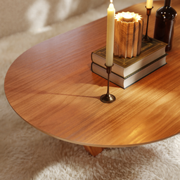 Mesa de Centro Sala de Estar Mdf Rustica Elegance Oval Novas:nature - 4