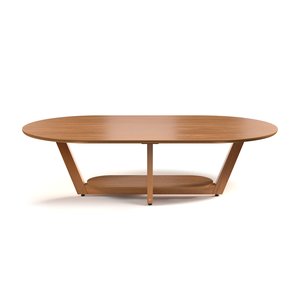Mesa de Centro Sala de Estar Mdf Rustica Elegance Oval Novas:nature