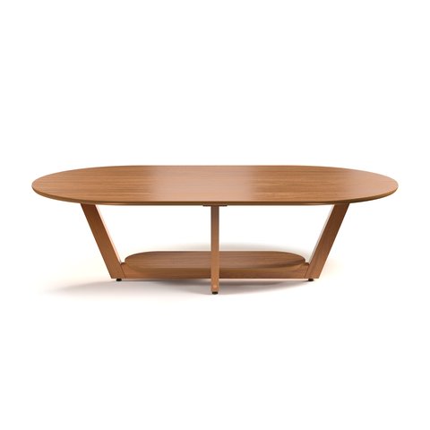 Mesa de Centro Sala de Estar Mdf Rustica Elegance Oval Novas:nature