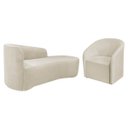 Ver imagem 2 de Kit Sofá Curvo França 140cm Ld. e Poltrona Luiza Max Conforto, Elegância e Design Moderno Bouclé