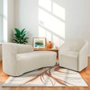 Ver imagem 1 de Kit Sofá Curvo França 140cm Ld. e Poltrona Luiza Max Conforto, Elegância e Design Moderno Bouclé