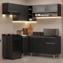 Ver imagem 1 de Armário de Cozinha Completa de Canto 325 Cm Preto Nice Madesa 03