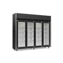 Ver imagem 2 de Balcao Refrigerado Expositor Vertical Geas-4p Preto 4 Portas 2,35Mt 127V - Gelopar
