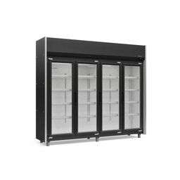 Balcao Refrigerado Expositor Vertical Geas-4p Preto 4 Portas 2,35Mt 127V - Gelopar - 2