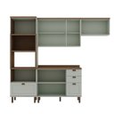 Ver imagem 4 de Cozinha Completa Modulada Americana 4 Peças com 4 Gavetas Portas Provençais Verde/Mint