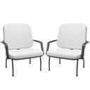 Ver imagem 1 de Kit 02 Cadeiras de Escritório Recepção com Braço Fixa Preta Magno P03 Vinil Branco - Lyam Decor