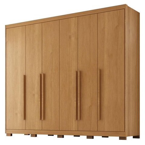 Guarda Roupa Casal Platinium 6 Portas 6 Gavetas Cinamomo Fosco - Zanzini