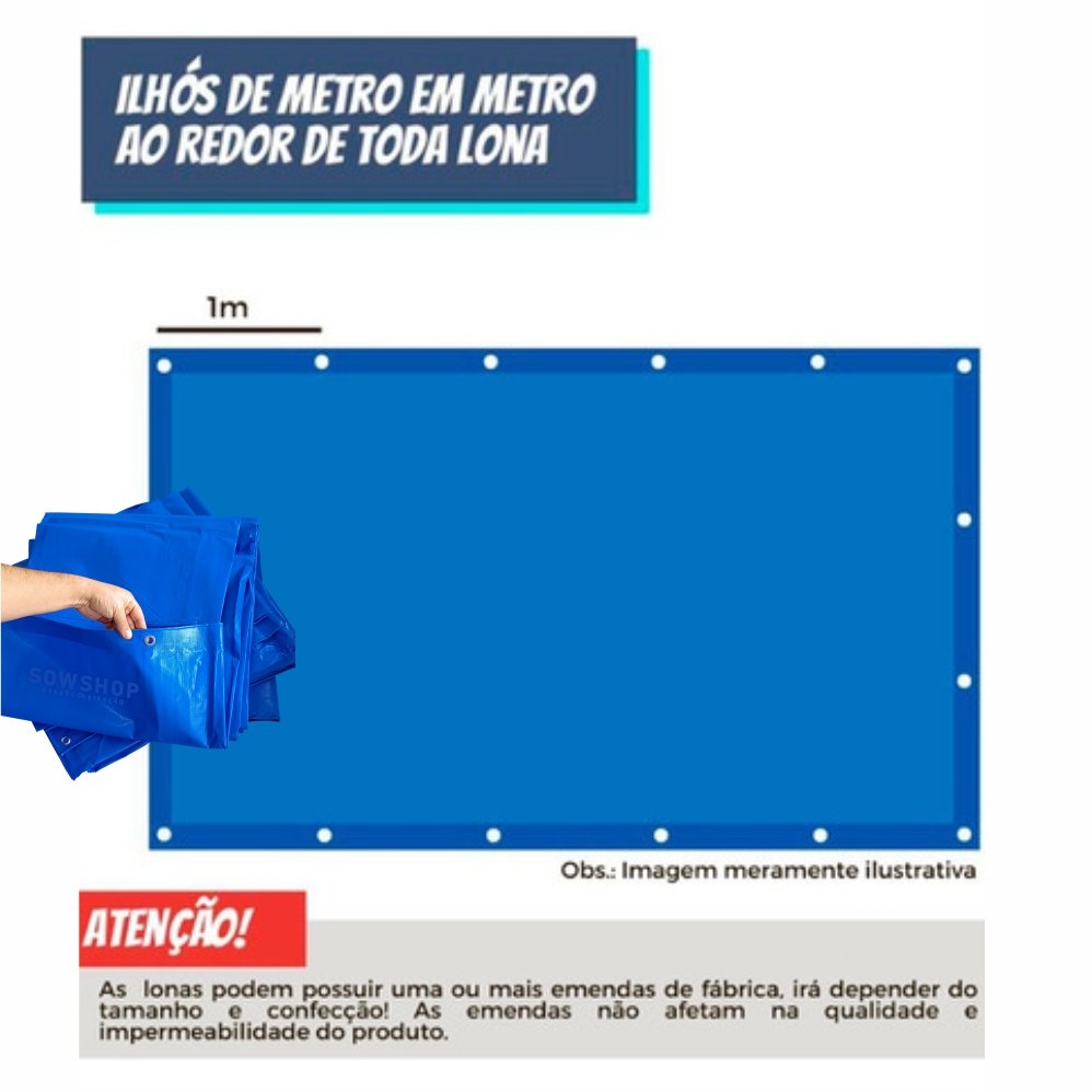 Lonaforte Multiuso 300 Micras Pe Uv Azul 3x5 Sowshop - 4