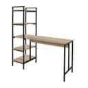 Ver imagem 2 de Escrivaninha Mesa Escritório com Estante Conect 5 Prateleiras 132cm Industrial Preto Fosco E Carvalho Montreal