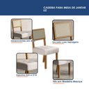 Ver mais imagens de Mesa de Jantar Liz 160x80cm Vidro 25mm Cinamomo Off White com Kit 6 Cadeiras Veludo Palha - Valdemóv