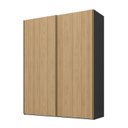Ver imagem 3 de Guarda Roupa Solteiro 2 Portas 3 Gavetas Veneto Preto/Olmo Italiano