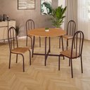 Ver imagem 2 de Conjunto Sala de Jantar 90cm Ilhabela 4 Cad Marrom C- Jambo
