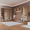 Ver imagem 2 de Guarda Roupa Casal 7 Peças com Nicho Infinity Marrom/Cedro/Branco Line