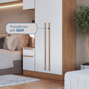 Ver imagem 3 de Guarda Roupa Casal 7 Peças com Nicho Infinity Marrom/Cedro/Branco Line
